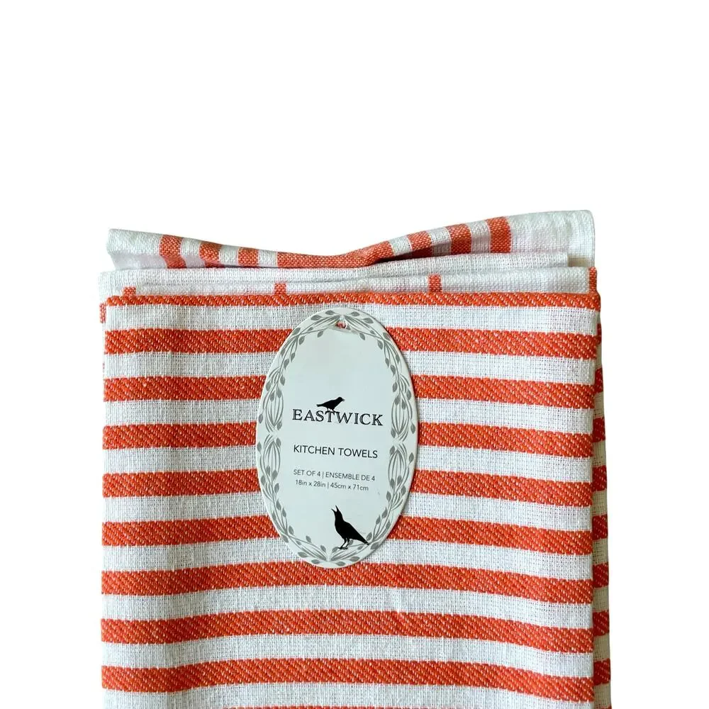 4pc Halloween HOCUS POCUS Kitchen Towels 18x28 Orange White Black New
